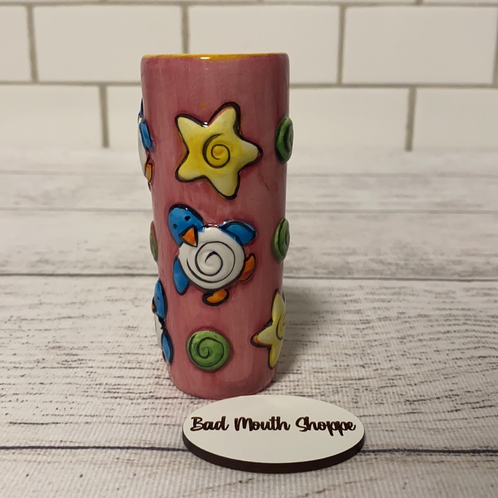 Audubon Aquarium of the Americas New Orleans Souvenir Penguin Pottery Shot Glass